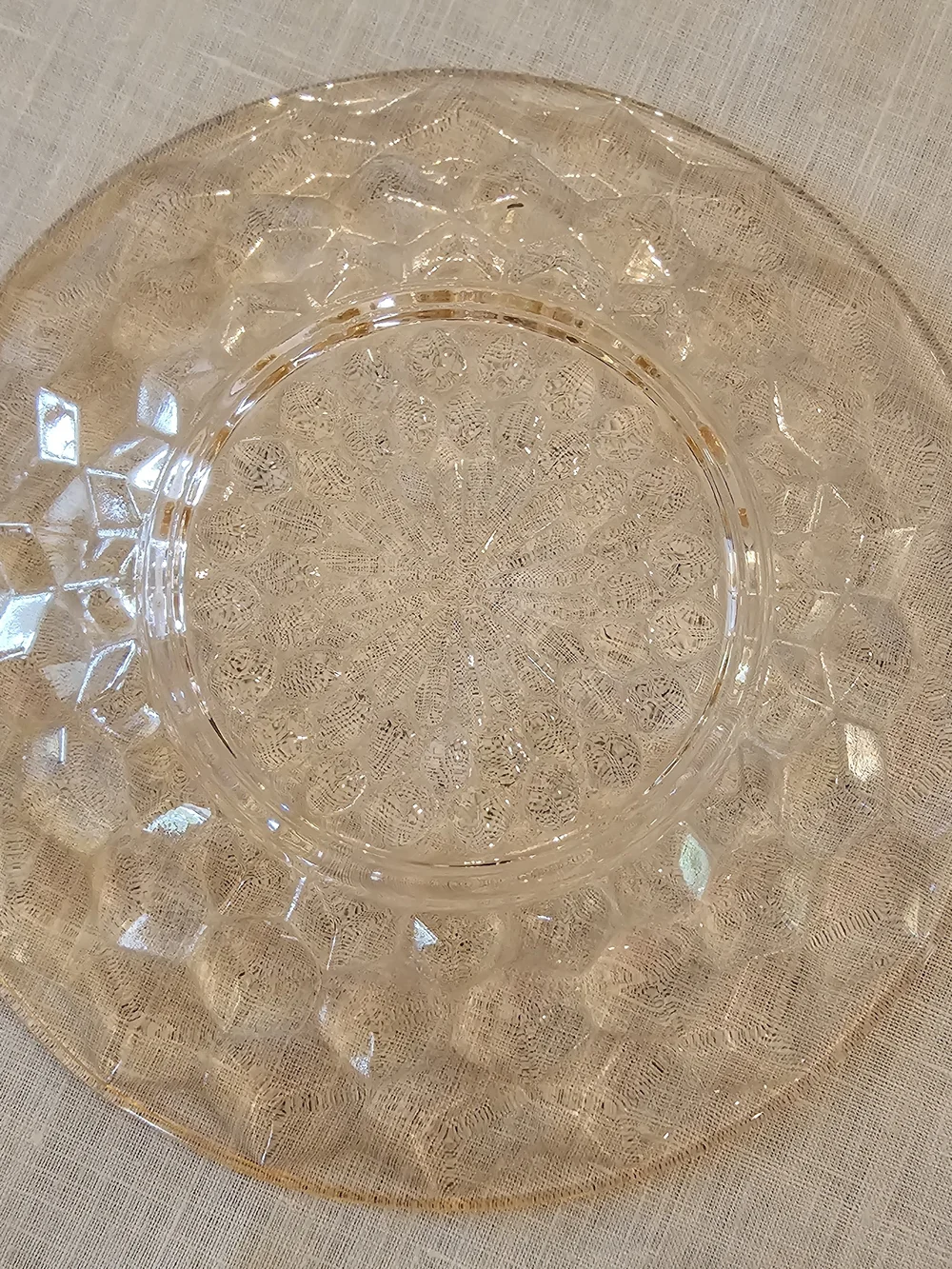 Vintage Jeannette Cube Cubist Pink Depression Glass Bread Dessert Plate 6